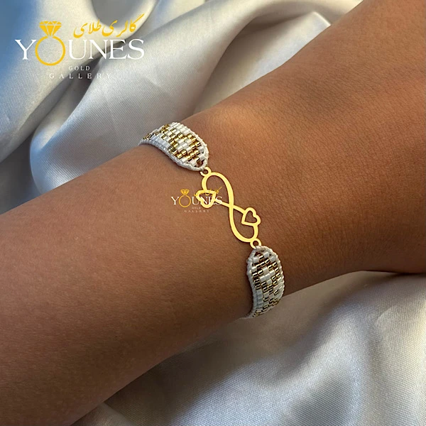 دستبند میوکی دو قلب طلا